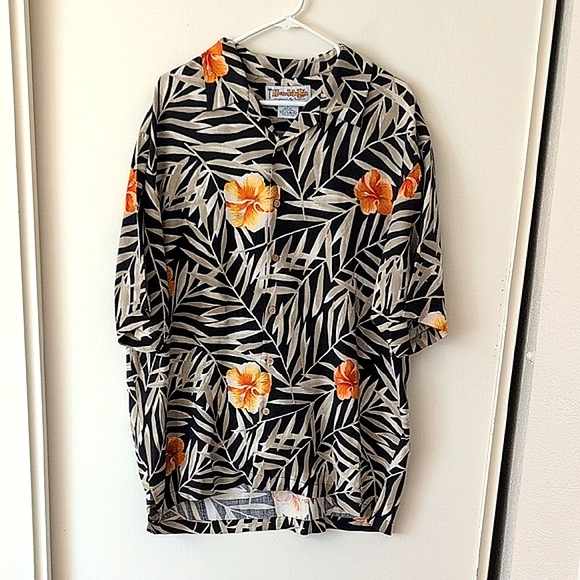 Honolulu Lulu Other - Honolulu Lulu Mens Large Button Up Hawaiian Shirt Silk Tropical Print Vacation